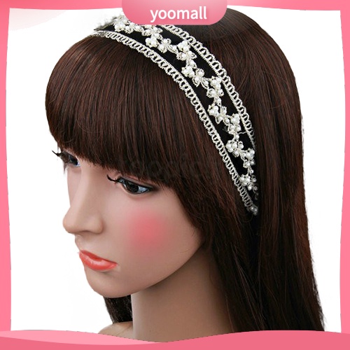 Băng Đô Ren Đính Ngọc Trai Giả Thời Trang Cho Nữ