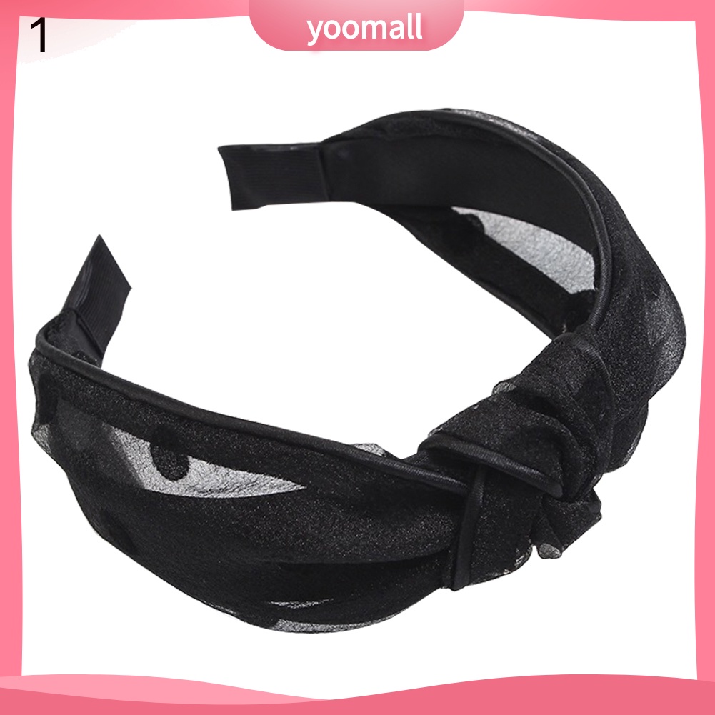 Băng Đô Cài Tóc Thắt Nút Họa Tiết Chấm Bi Phong Cách Vintage Cho Nữ