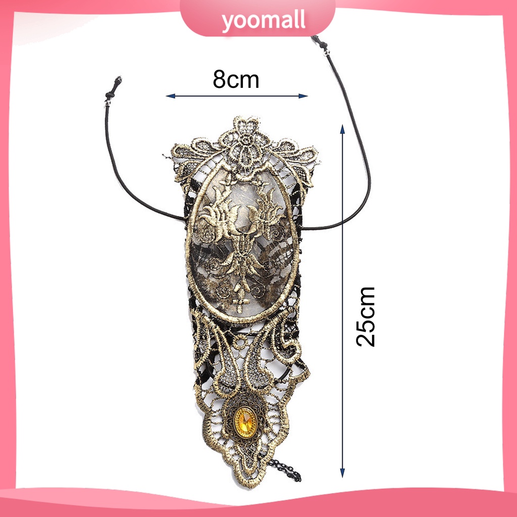 1 Đôi Găng Tay Ren Xuyên Thấu Họa Tiết Hoa Hóa Trang Halloween Cho Người Lớn