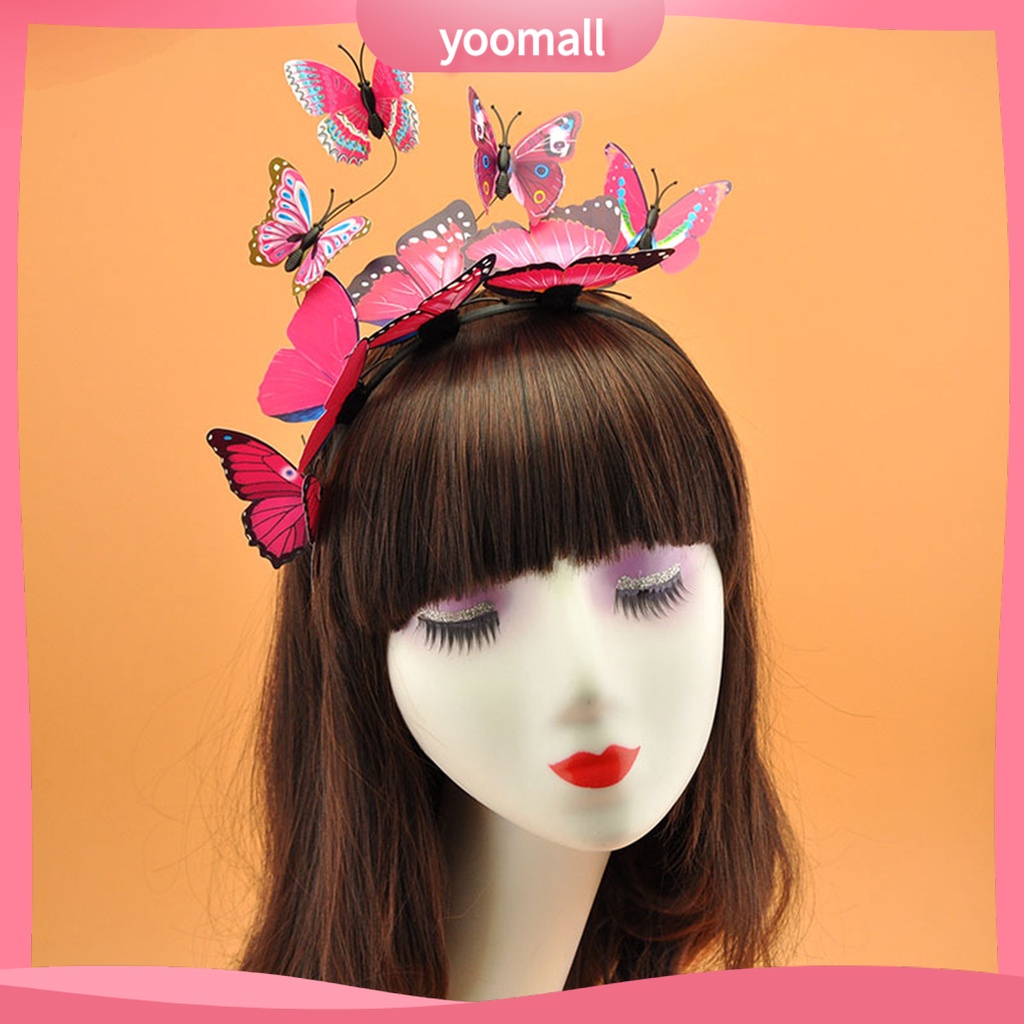 Băng Đô Cài Tóc Hình Bướm Ba Chiều Bằng Nhựa Sáng Tạo