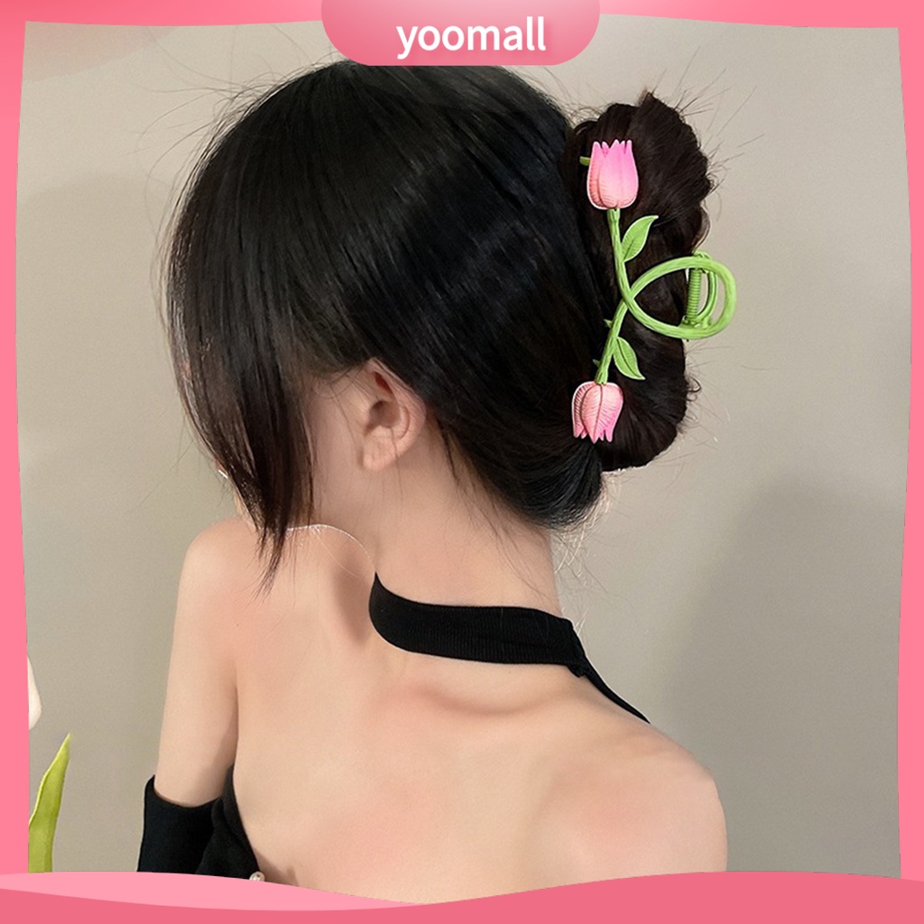 Kẹp Tóc Dài Hình Hoa Tulip Bằng Kim Loại Thanh Lịch Thời Trang Cho Nữ