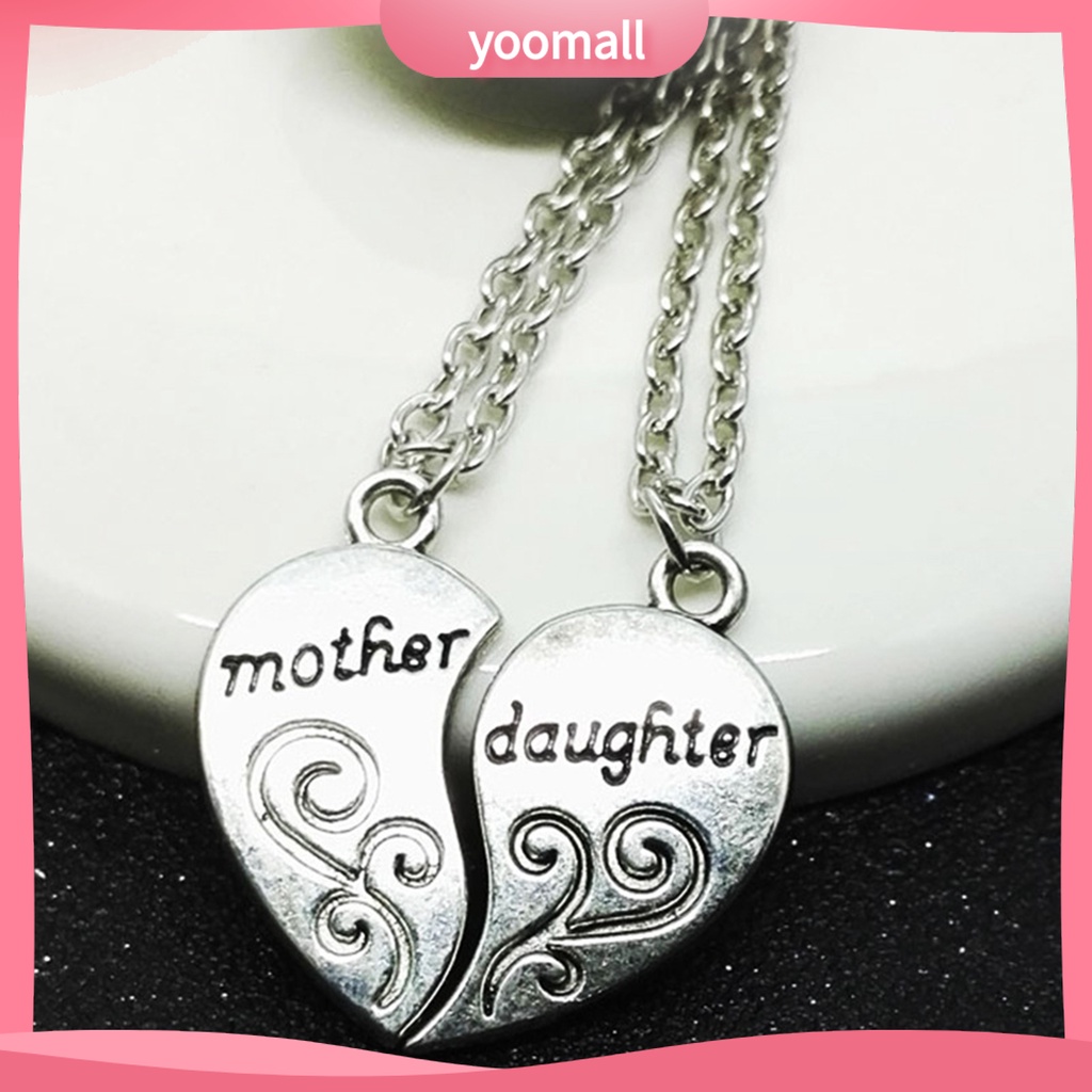 Set 2 Vòng cổ Ghép Hình Trái Tim Dành Cho Mẹ Và Con Gái