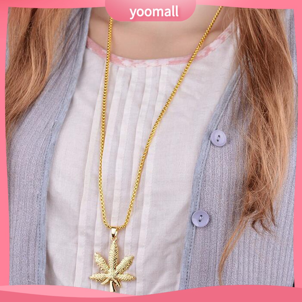 Vòng cổ Mạ Điện Mặt Hình Lá Phong Phong Phong Cách Hàn Quốc Cho Nam Nữ