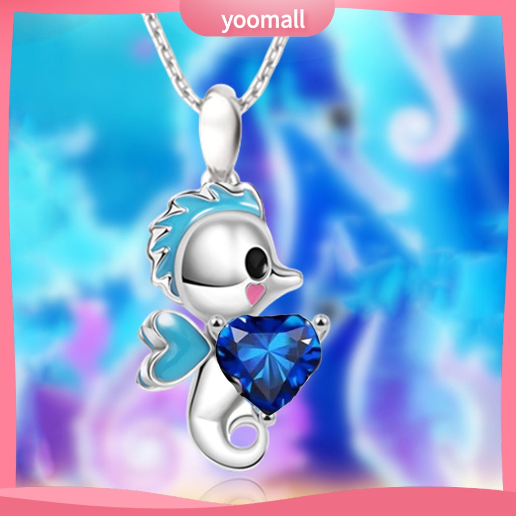 Vòng cổ Mặt Hình Cá Ngựa / Thỏ / Cáo Hoạt Hình Đính Đá Thời Trang Cho Nữ