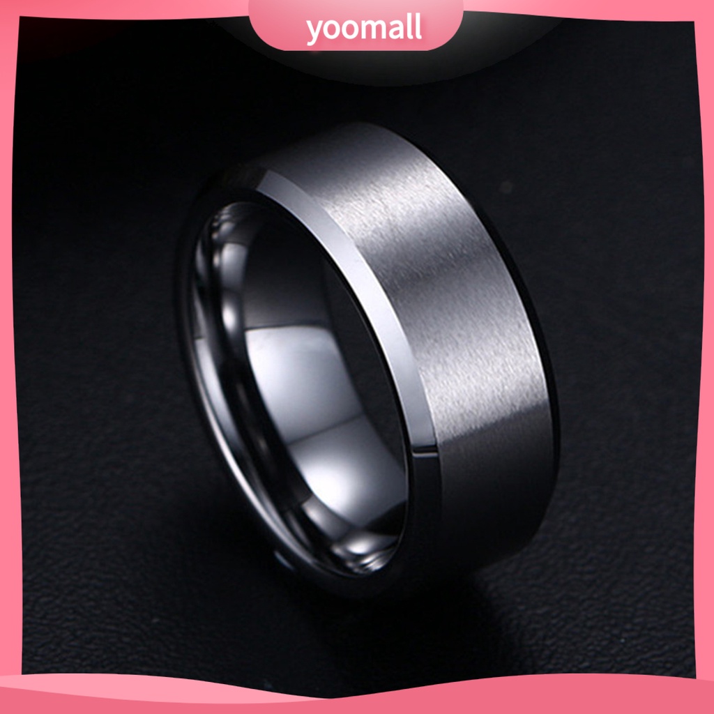 Nhẫn Màu Trơn 8mm Thoải Mái Dành Cho Nam Và Nữ