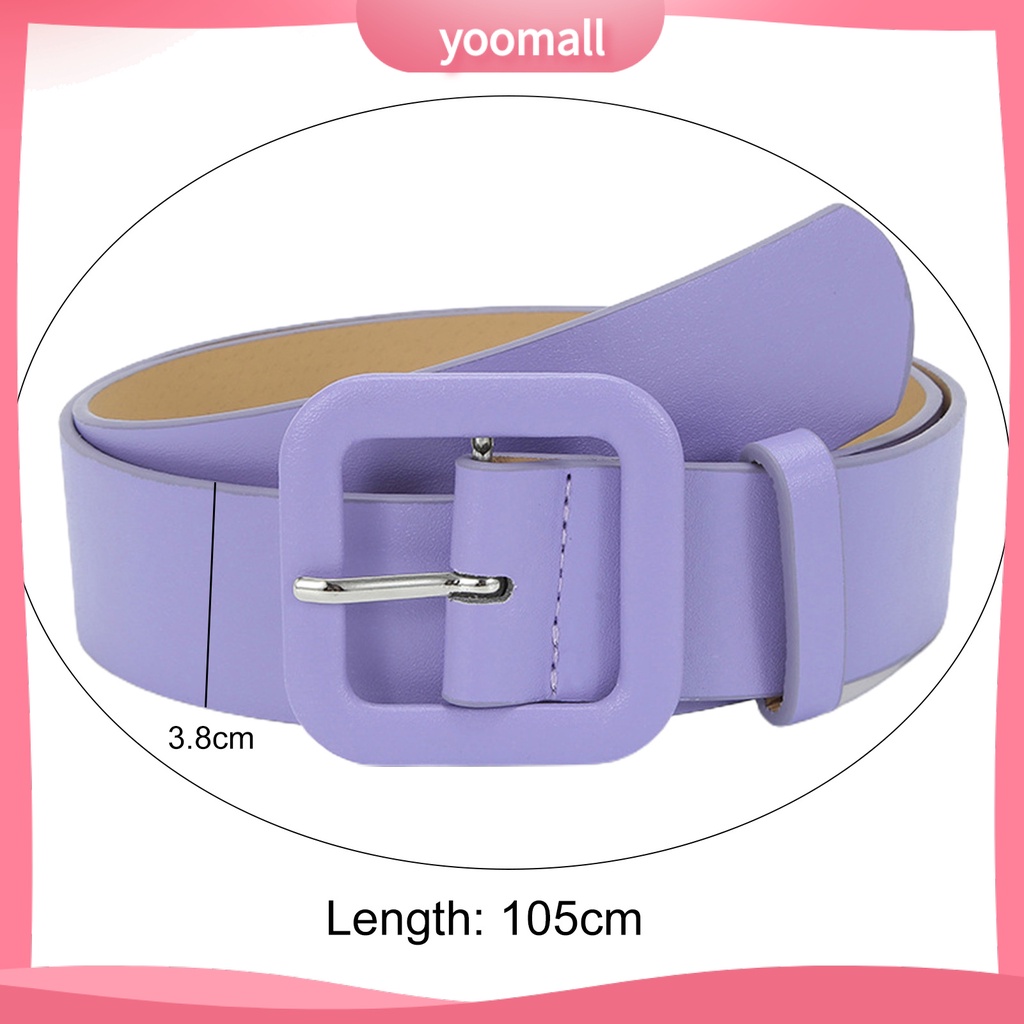 Thắt Lưng Giả Da Bản Rộng Dày Dặn Màu Trơn Chống Vỡ Có Thể Điều Chỉnh Trang Trí Quần Áo Cho Nữ