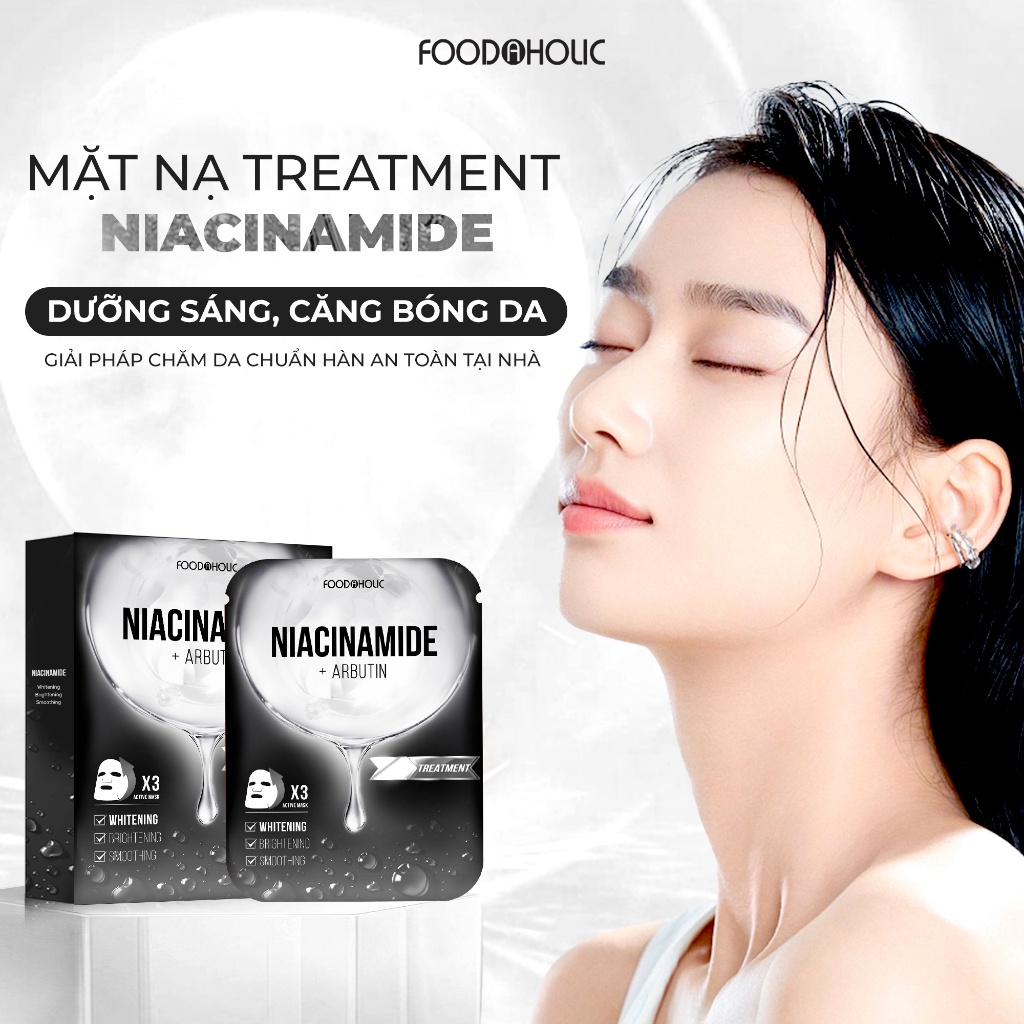 Combo 10 Mặt Nạ Foodaholic Niacinamide Dưỡng Sáng, Căng Bóng Da Niacinamide Ample Mask 23ml/miếng x10