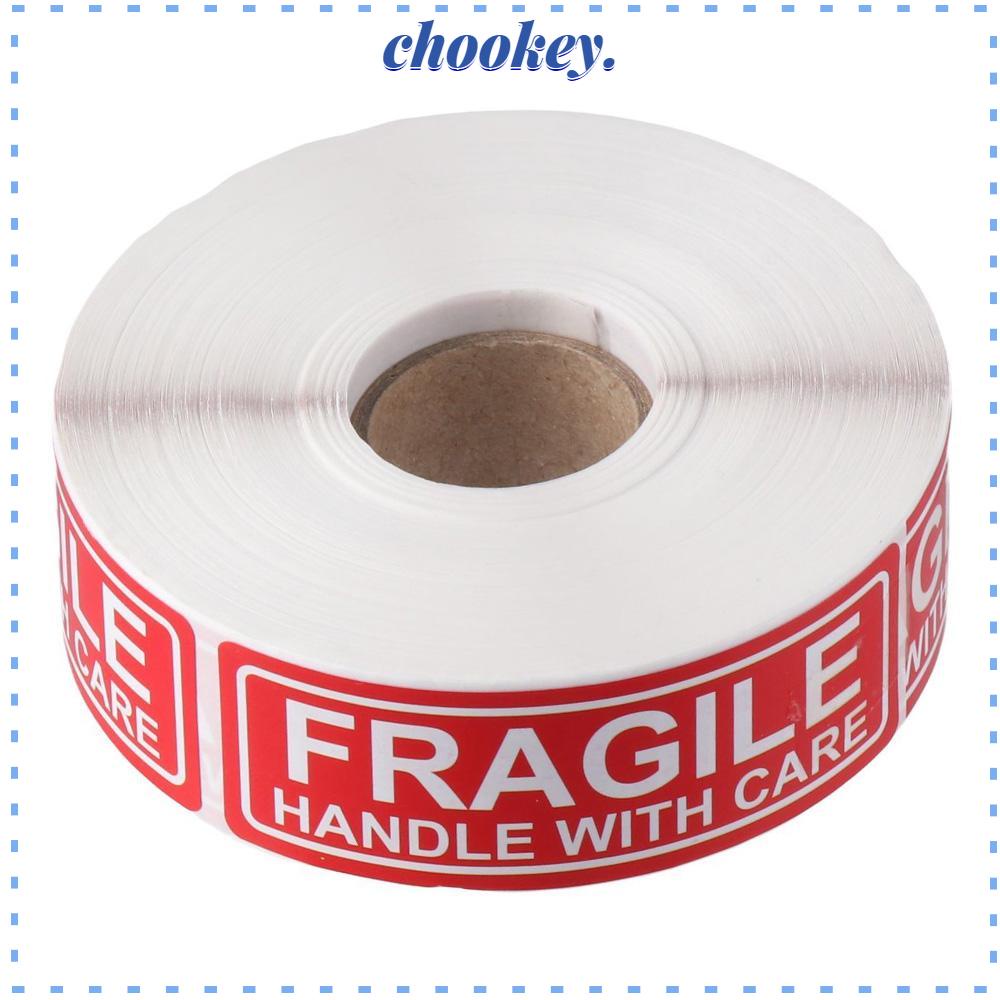 CHOOKEY Nhãn Dán Cảnh Báo Fragile Màu Đỏ Siêu Bền Tiện Dụng Cho Văn Phòng