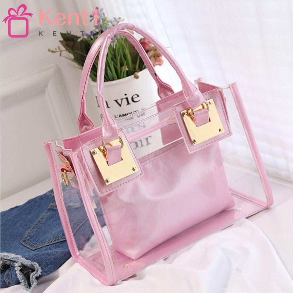 KENT1 Túi Đeo Vai / Xách Tay / Đeo Chéo Hình Vuông Cỡ Lớn Bằng PVC Trong Suốt Thời Trang Mùa Hè Có Thể