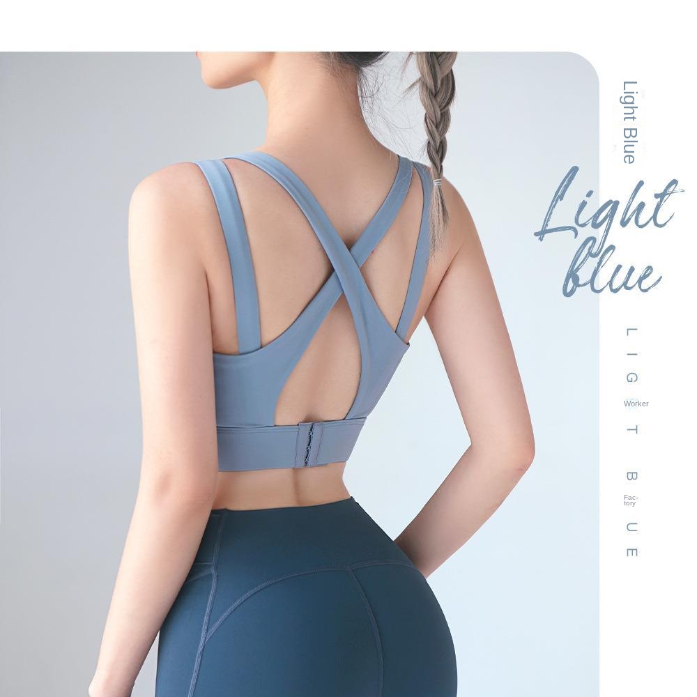 Áo lót thể thao cúp cố định hình chữ U một mảnh áo ngực tập thể dục chạy bộ tập yoga chống va đập chống chảy xệ lưng đẹp cho nữ