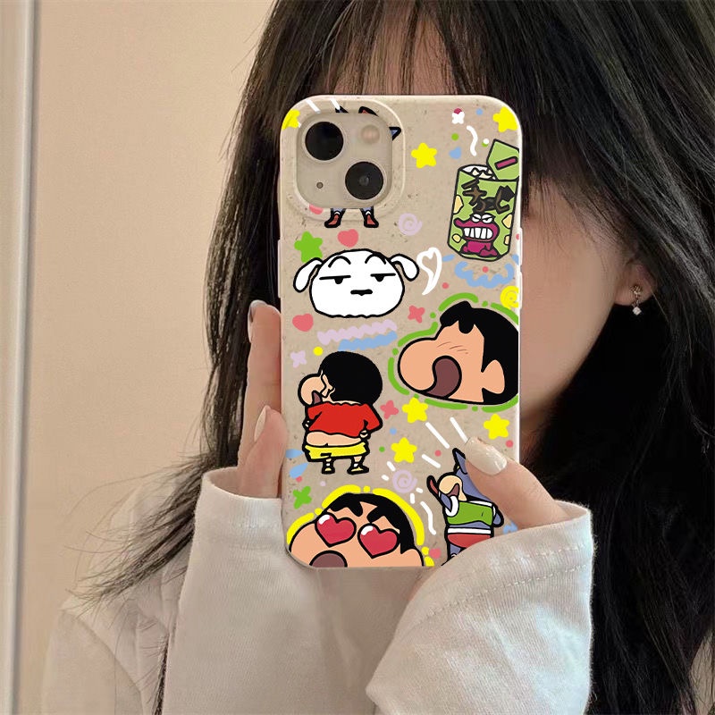 Ốp Điện Thoại Mềm Chống Sốc In Hình Shin-Chan Đơn Giản Cho Iphone 13 14pro 8I 12 11 7 X0ZI