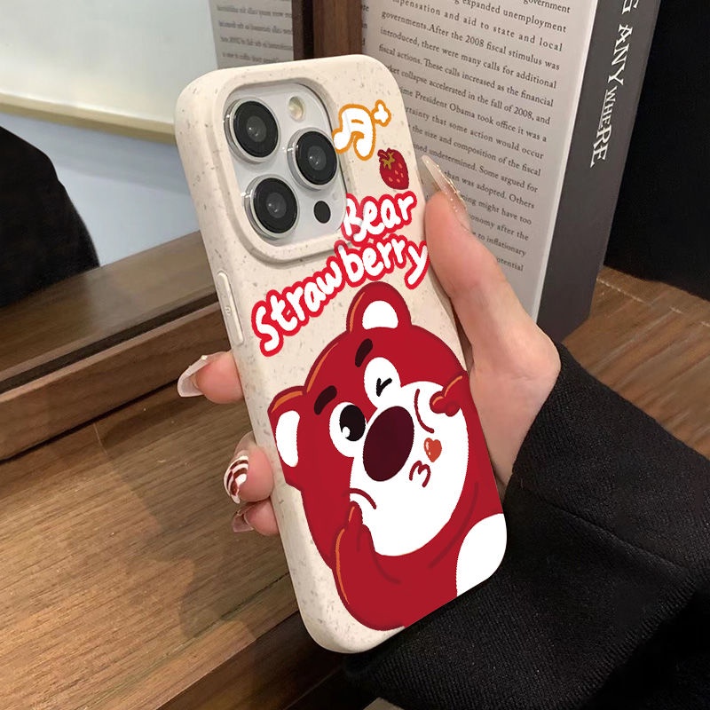 Ốp Điện Thoại Dẻo Họa Tiết Gấu &amp; Dâu Tây Dễ Thương Chống Sốc Cho Iphone 8 13plus max 71114proiPhone12 ZU5J