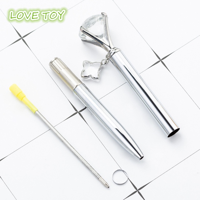 Nkodok Bút Bi Đầu Kim Cương Pha Lê Lớn Với Mặt Dây Chuyền Cỏ Bốn Lá Cho Học Sinh / Văn Phòng