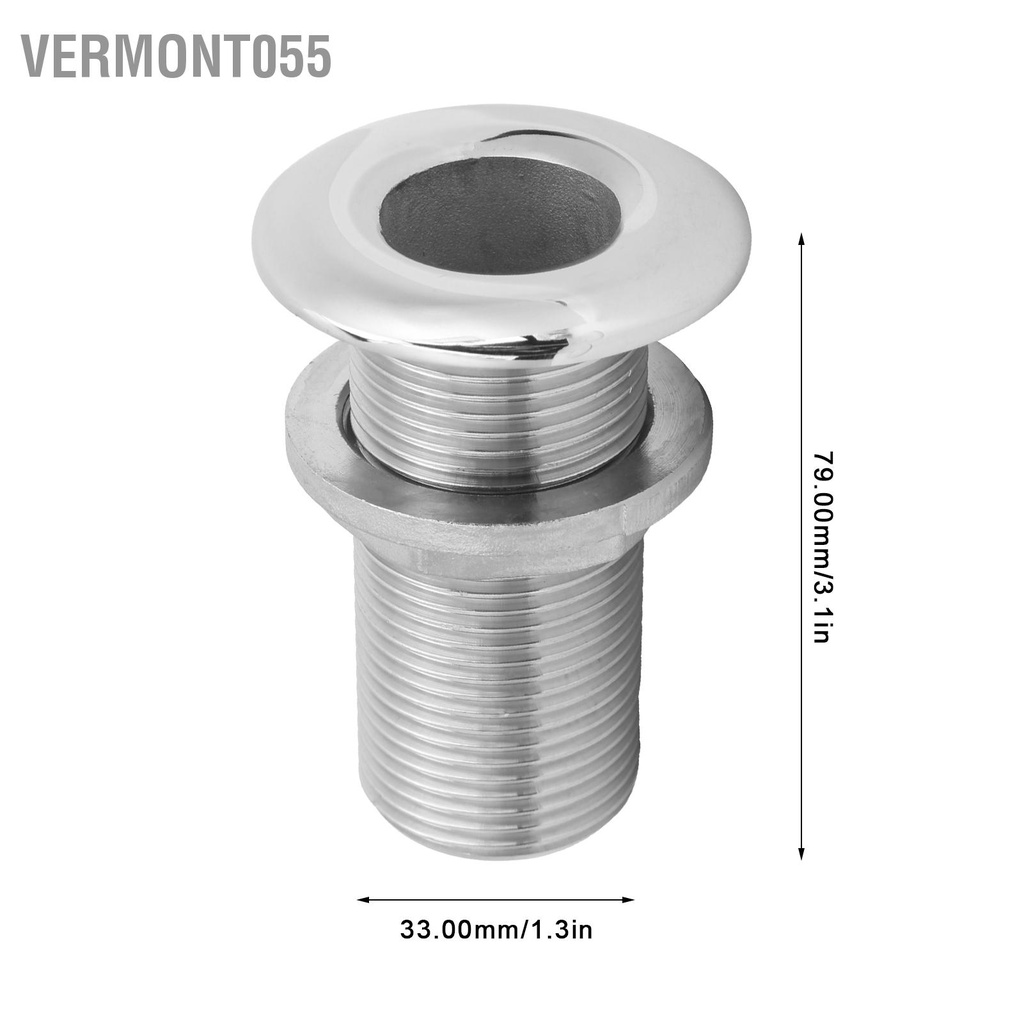 Vermont055 Thru Hull Fitting Connector Thép không gỉ MJS022 Ổ cắm chung cho thuyền Yacht Hose