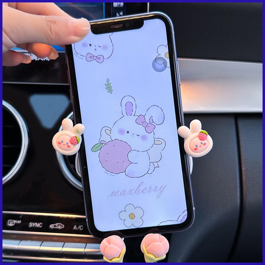 Giá Đỡ Điện Thoại Họa Tiết Hoạt Hình Có Thể Xoay 360 Độ Cho Xe Hơi