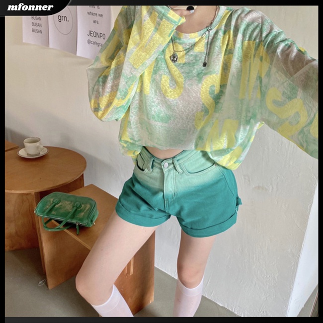 Áo Thun Tay Dài Cổ Tròn Dáng Rộng Vải Lụa Mát Thời Trang Mùa Hè Cho Nữ