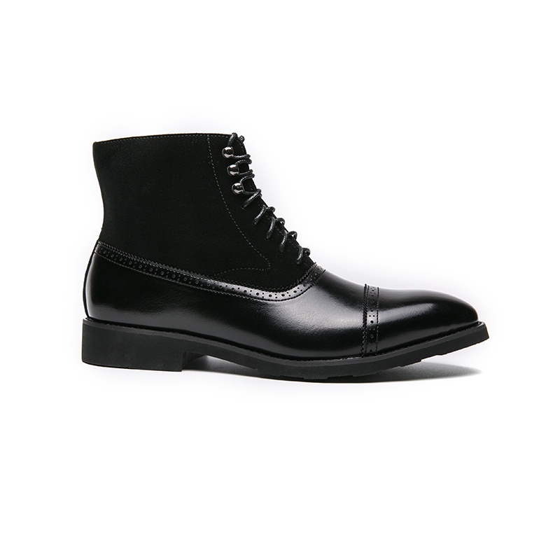 Giày Bốt Da Phối Dây Buộc Thời Trang Vintage Cho Nam