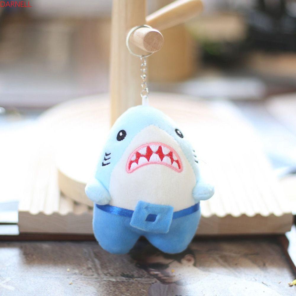 Móc Khóa Hình Cá Mập Nhồi Bông Mềm Mại Đáng Yêu