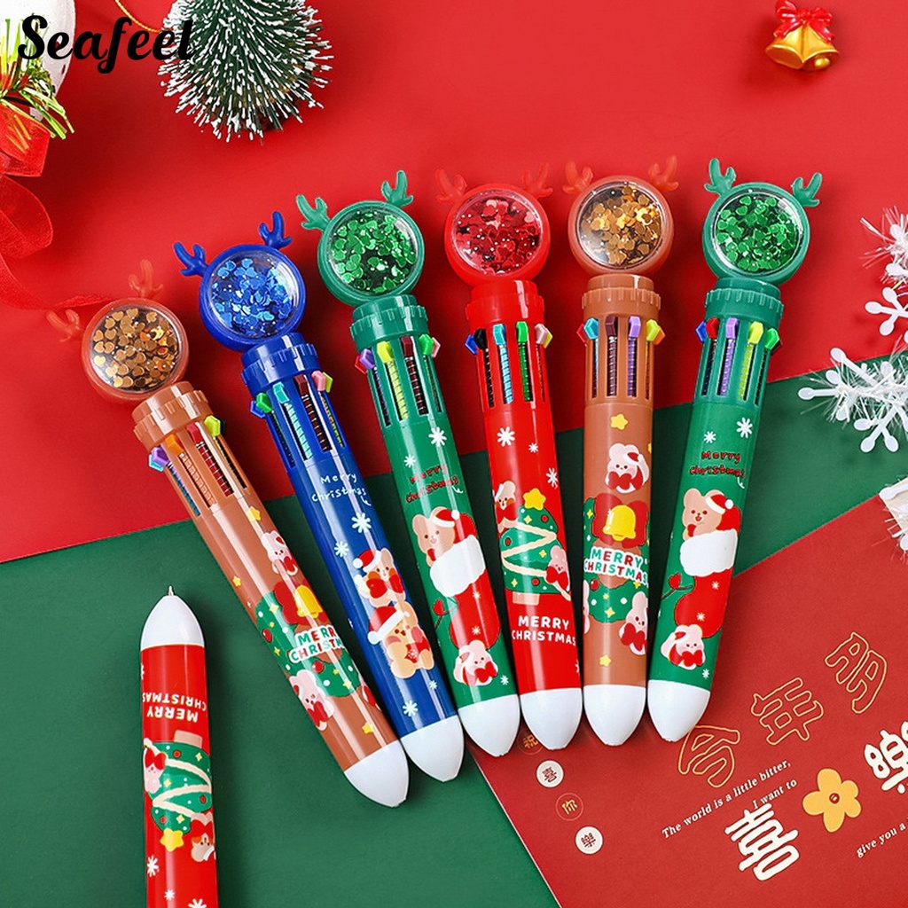 Bút Bi Đa Năng Ngòi 0.5mm Họa Tiết Giáng Sinh Hoạt Hình Xinh Xắn