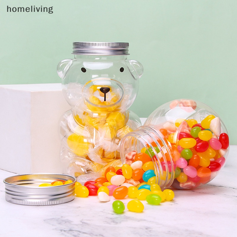 Bình Nước Nhựa Dùng Một Lần Có Nắp Đậy Hình Gấu Dễ Thương