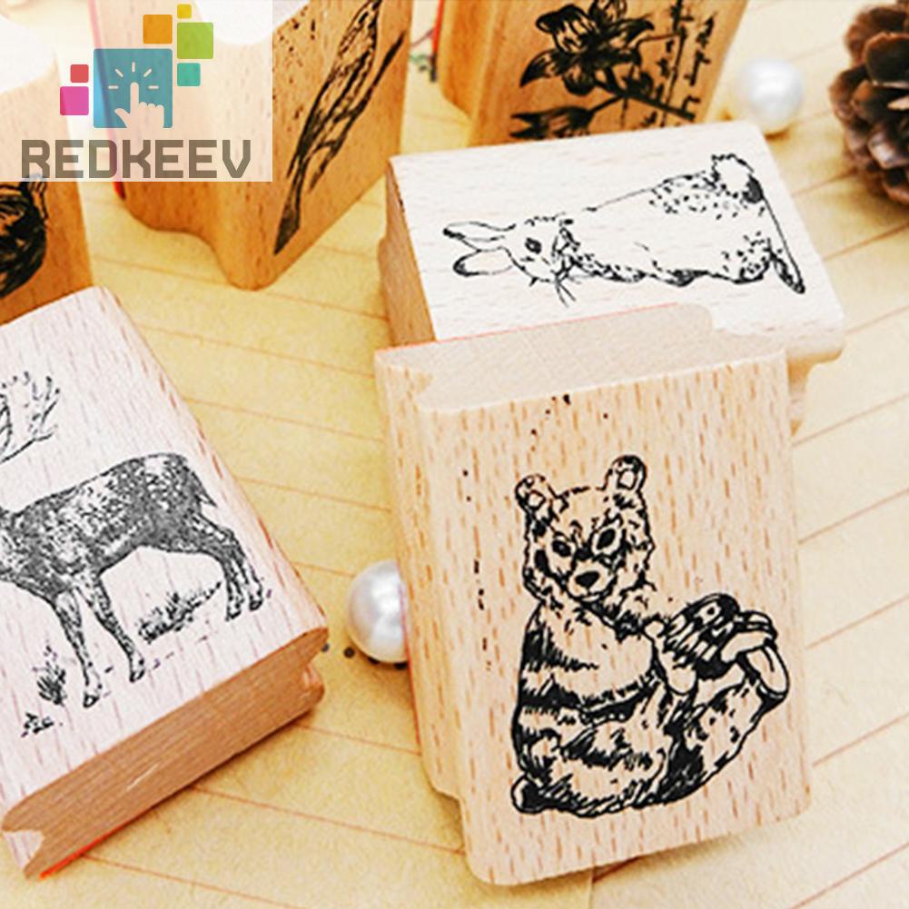 Con Dấu Hình Động Vật Dễ Thương Phong Cách Retro Trang Trí Sổ Tay