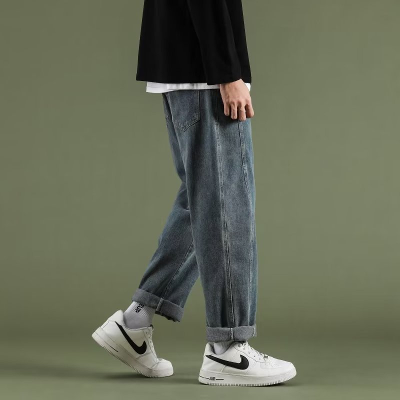 Quần Jean Ống Rộng Phong Cách Hàn Quốc Thời Trang Xuân Hè Mới 2023 Dành Cho Nam