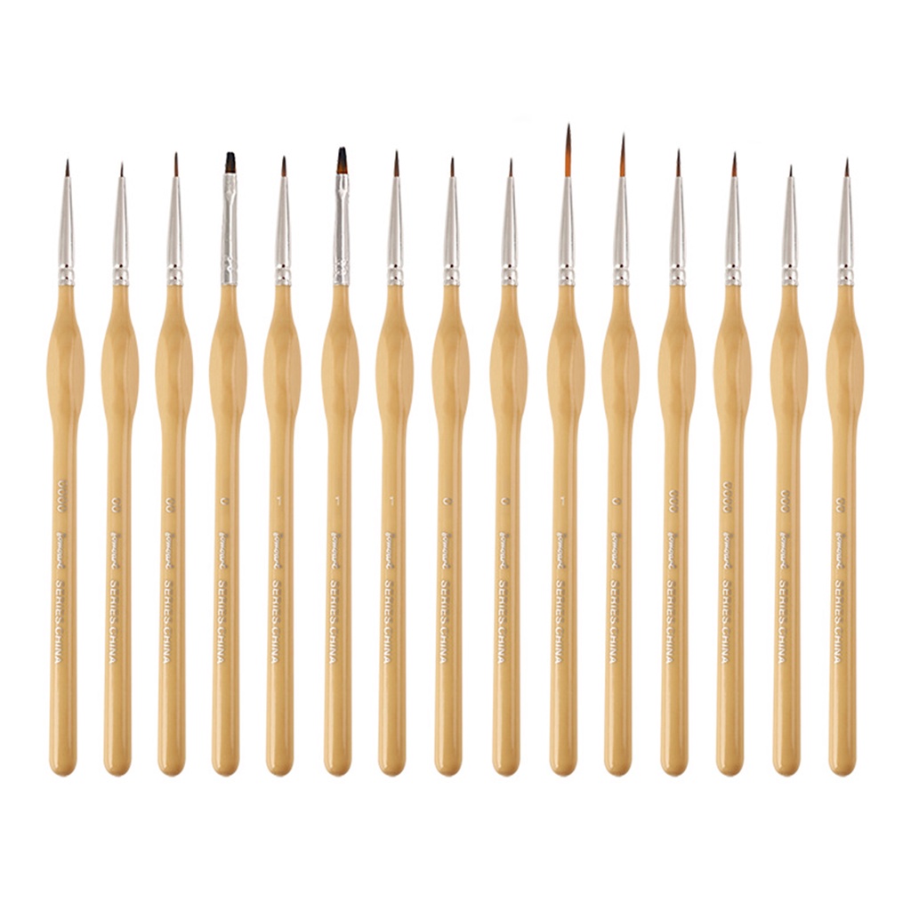 Set 15 Cọ Vẽ Tranh Sơn Dầu Bằng Lông Mềm Tiện Dụng