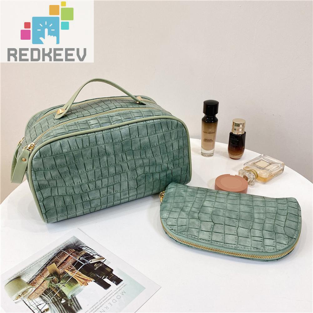 Set 2 Túi Đựng Mỹ Phẩm Bằng PU Sức Chứa Lớn Tiện Dụng Cho Nữ