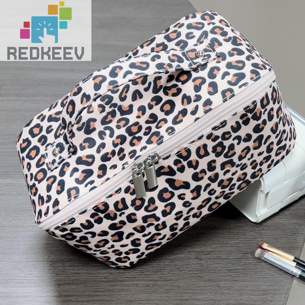 Túi Đựng Mỹ Phẩm Sức Chứa Lớn In Họa Tiết Da Báo Tiện Dụng Cho Nữ