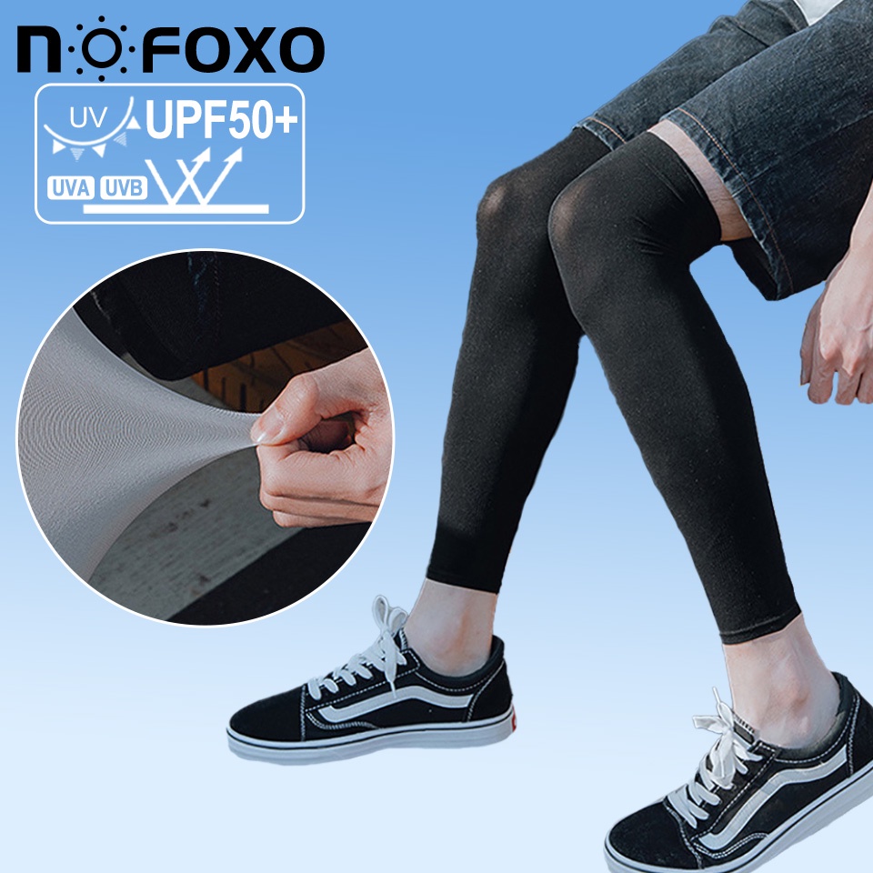 Nofoxo Găng Ống Chân Bảo Vệ Đầu Gối Vải Lụa Lạnh Độ Co Giãn Cao Chống Nắng Dành Cho Nam Nữ