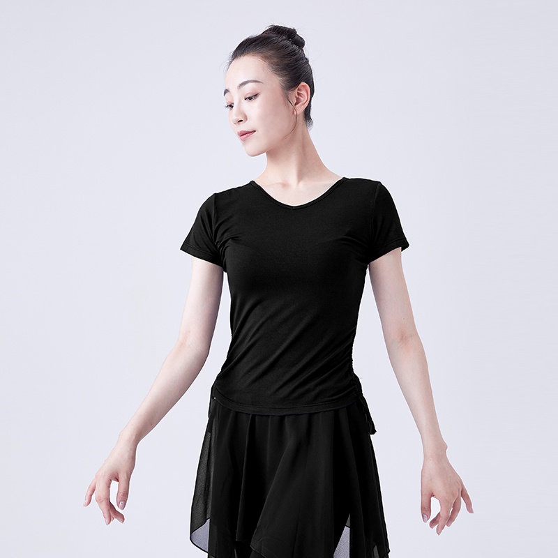 Áo Thun Ngắn Tay Cổ Tròn Thời Trang Tập Múa Ba Lê Cho Nữ