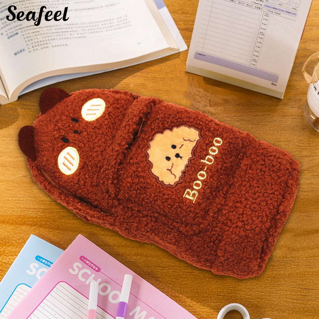 Túi Đựng Bút Lông Xù Chống Mòn Đa Năng Sức Chứa Lớn