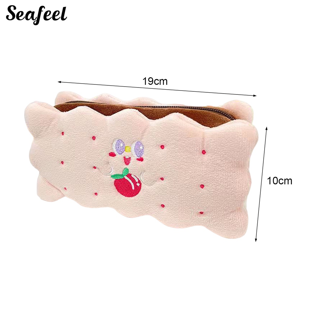 Túi Đựng Bút Hình Bánh Quy Bằng Lông Nhung Dễ Thương Xinh Xắn