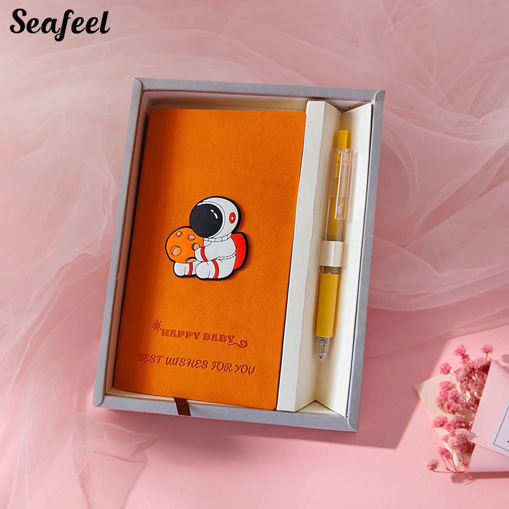 1 Bộ Sổ Tay 96 Trang 192 Trang Bìa Da Dày Dặn Họa Tiết Hoạt Hình Dễ Thương Kèm Bút Dành Cho Học Sinh