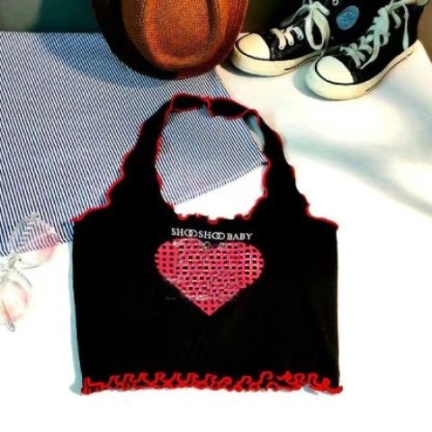 Áo Hai Dây Mùa Hè Họa Tiết Trái Tim Cho Bé Gái Mới 2023