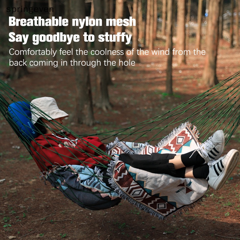 Võng Lưới Đan 10 Sợi nylon Dày Dặn Nhỏ Gọn Dễ Dàng Mang Theo Trong Nhà / Ngoài Trời