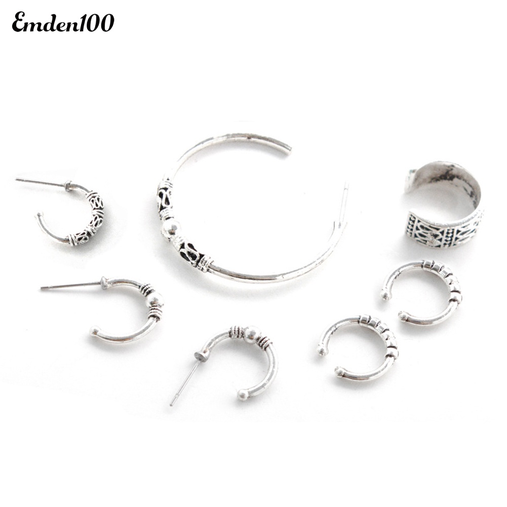 Bộ 7 Khuyên Tai Nữ Phong Cách Retro Đáng Yêu