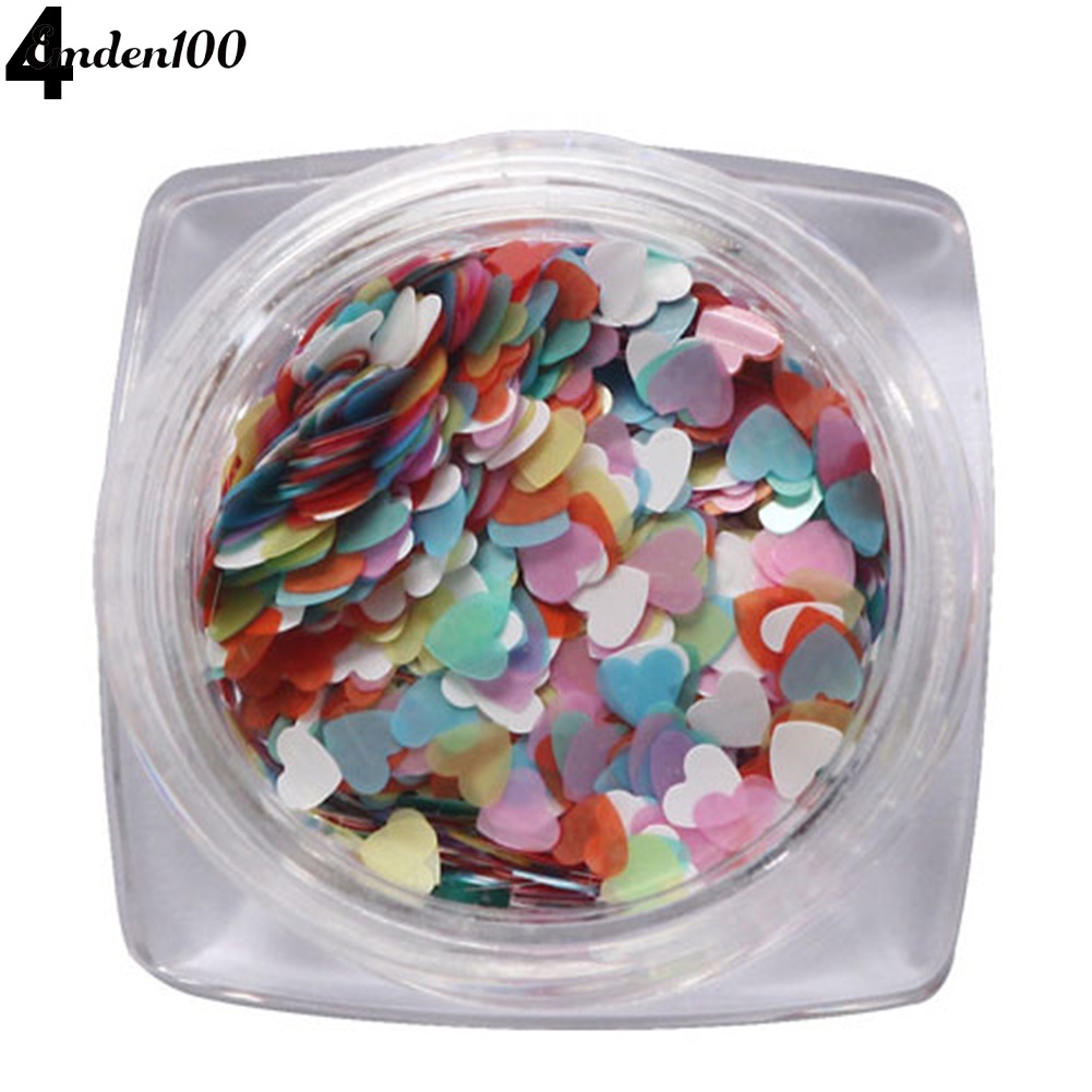 Hộp Hạt Kim Sa Hình Trái Tim Thời Trang Tự Trang Trí Móng Tay