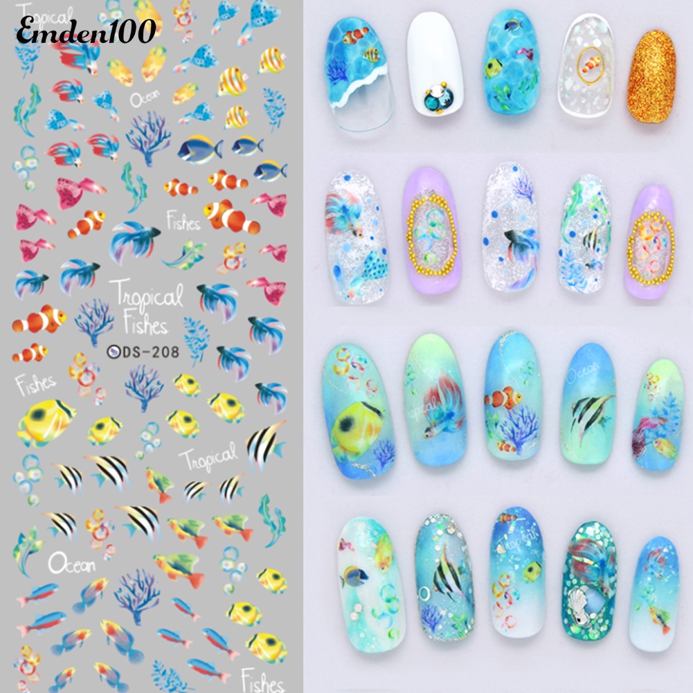 Miếng Dán Trang Trí Móng Tay Chống Nước Hình Vỏ Sò Sao Biển