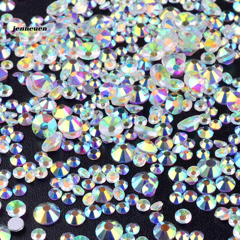 Bộ 300 Hạt Đá Nhiều Màu Lấp Lánh Trang Trí Móng Tay Nghệ Thuật