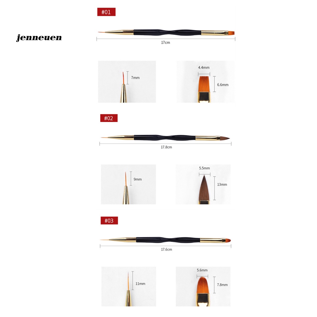 Set 3 Cọ Vẽ Trang Trí Móng Tay Nhẹ Nhàng Tiện Dụng