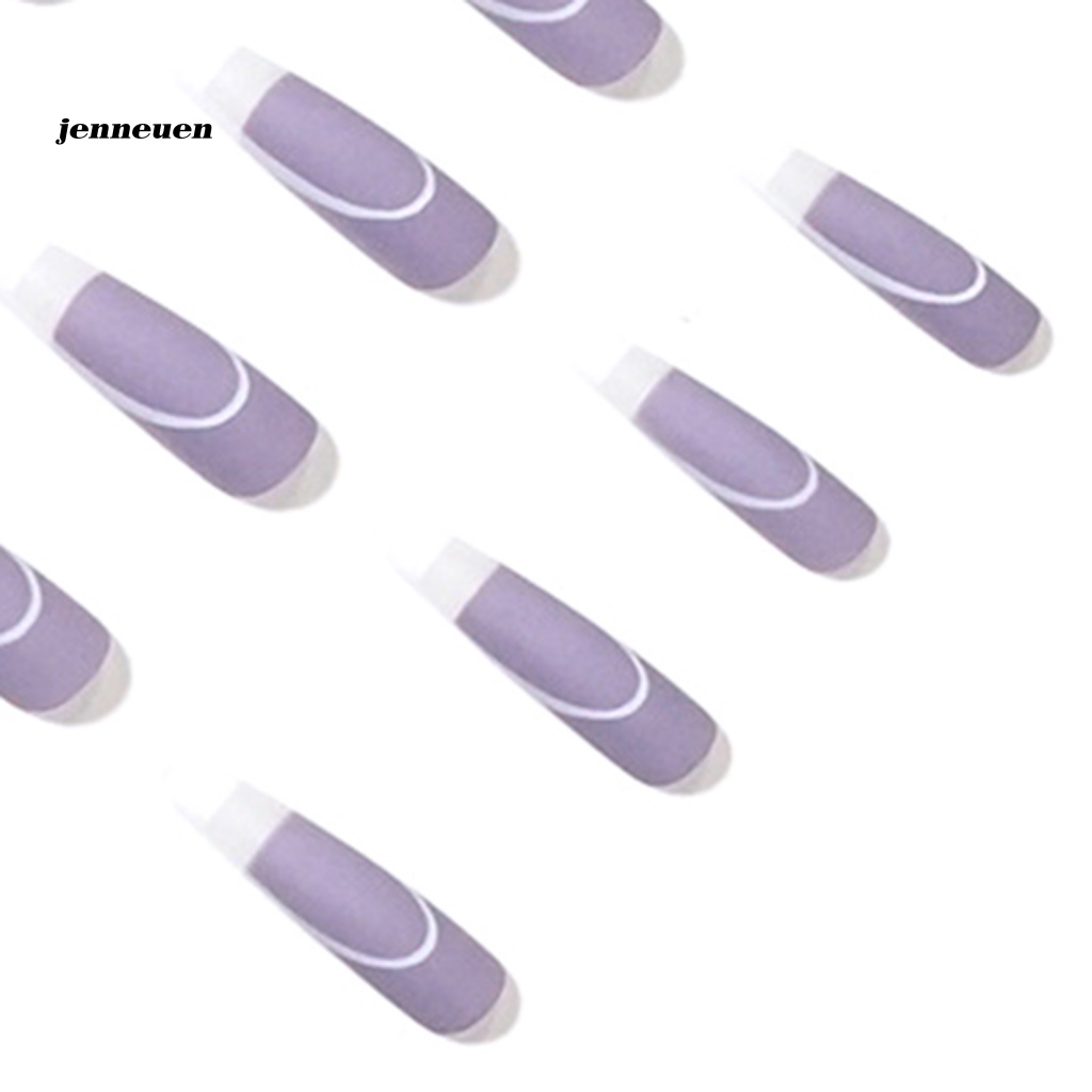 Bộ 24 Móng Tay Giả Bề Mặt Sáng Chống Rách