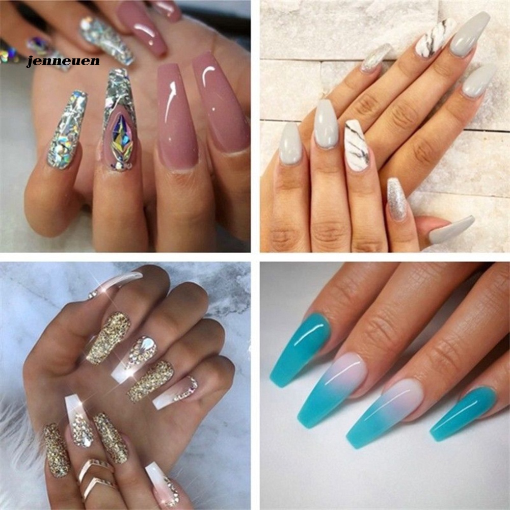 Bộ 100 Móng Tay Giả Che Phủ Toàn Diện Bằng Acrylic