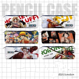Bóp viết vải canvas cỡ lớn in hoạt hình one piece luffy dễ thương cho học sinh