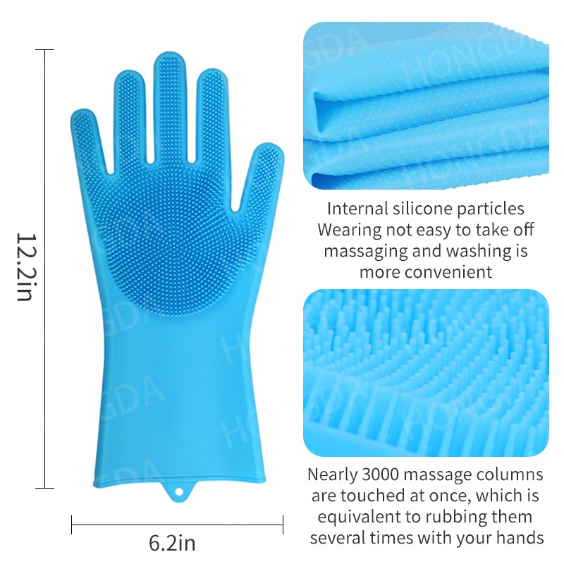 Găng Tay Mát Xa Tắm Cho Thú Cưng Bằng silicone
