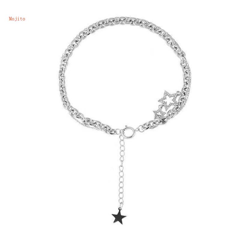 Mojito Vòng cổ Xương Tua Rua Nhiều Lớp Hình Ngôi Sao Năm Cánh Khí Chất Niche