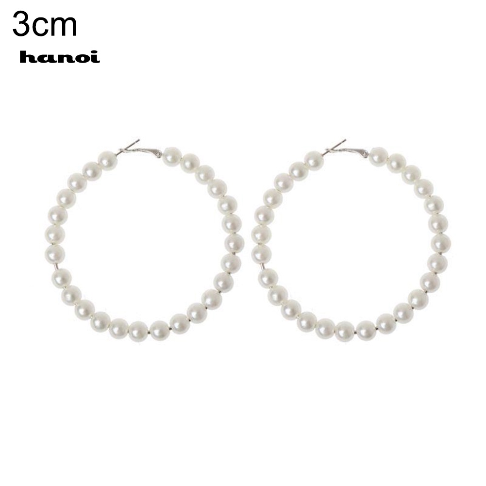 Khuyên Tai Tròn Đính Ngọc Trai Giả Thời Trang Thanh Lịch Dành Cho Nữ