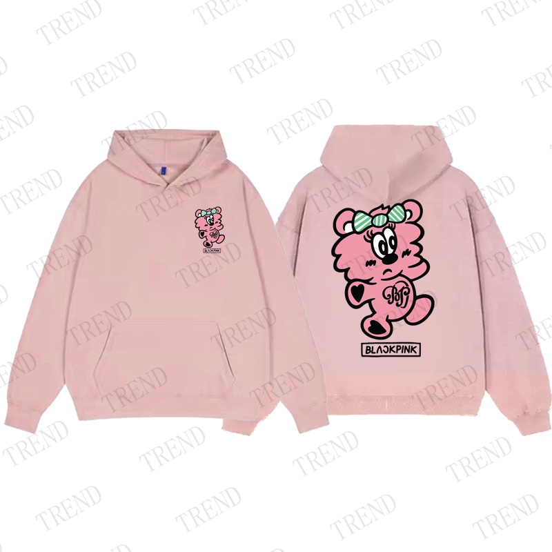 Áo Hoodie Dáng Rộng In Hình Hoạt Họa BLACKPINK x Vedy JISOO Thời Trang Xuân Thu Hàn Quốc Cho Cặp Đôi