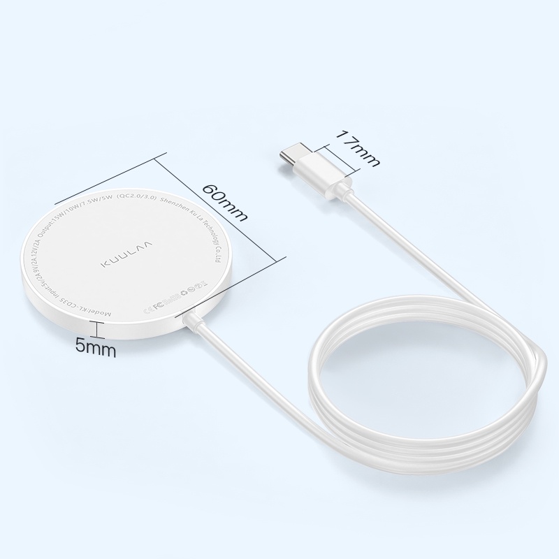 Đế Sạc Không Dây Từ Tính Kuulaa Kl-cd35 Dành Cho Iphone12mini Thiết Kế Màu Marcon 15w