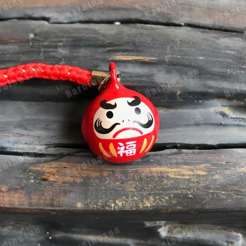 Chuông Daruma Hoạt Hình Nhật Bản Bằng Đồng Trang Trí Túi Xách / Móc Khóa Xe Hơi